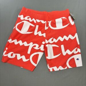 Champion Shorts Men’s 2XL XXL Athletic Shorts Graphic Print Logo Peach White NWT
